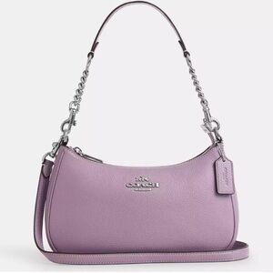 COACH PEBBLE LEATHER TERI Shoulder bag and crossbody CV934 in Jasmine Purple